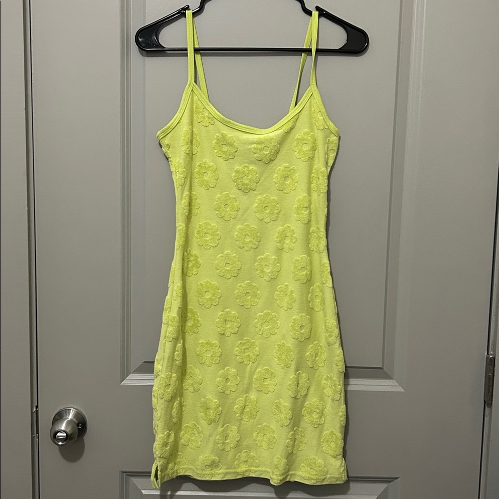 LA Hearts by Pacsun- Lime Green Floral Slip Dress
